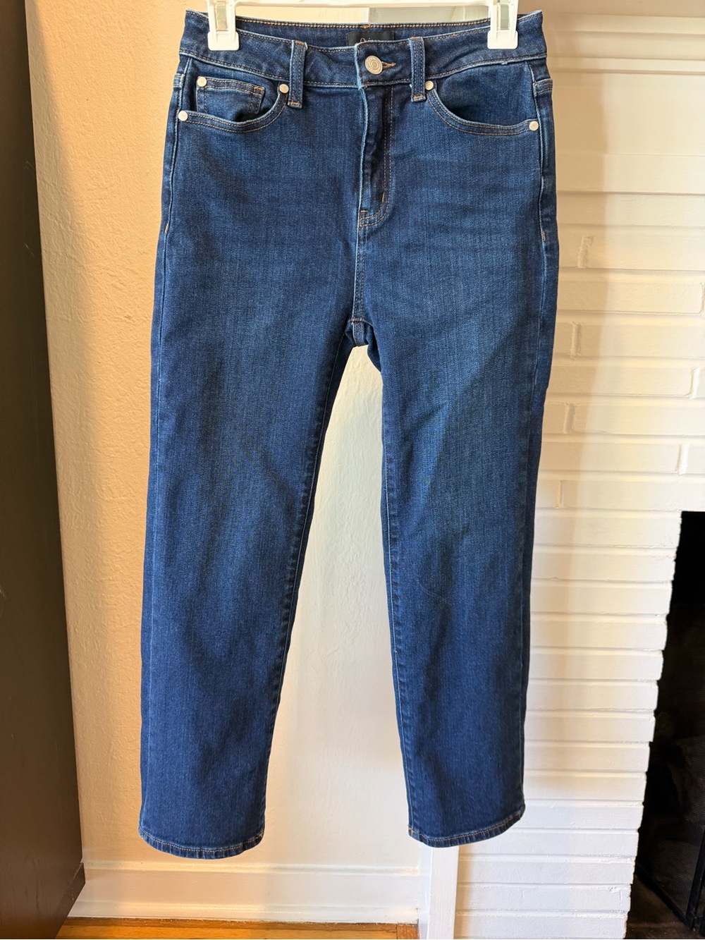 Quince Bella Stretch Straight Jeans Size 26 Midnight Blue High Rise